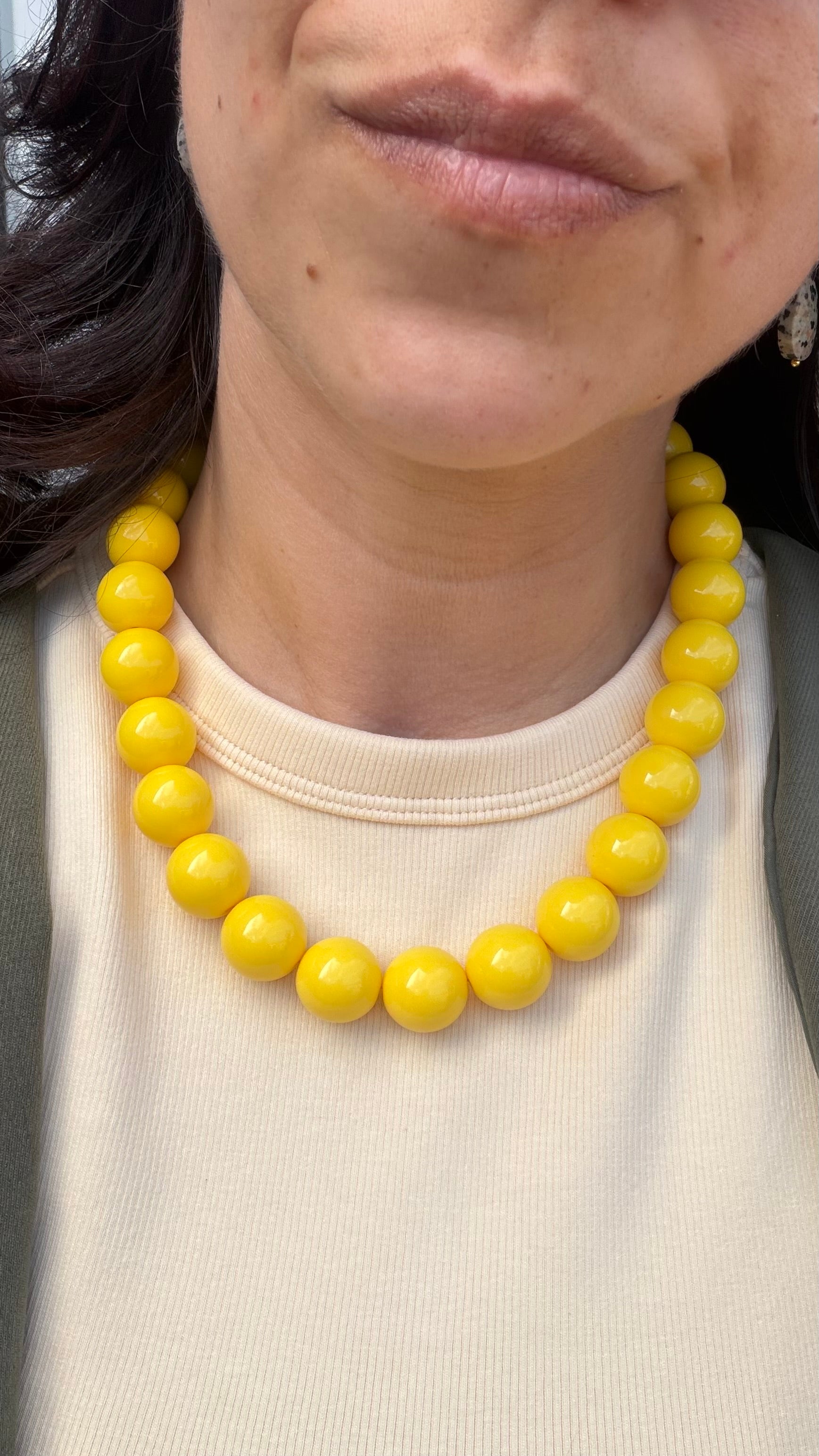 Chunky balls necklace - Yellow pop