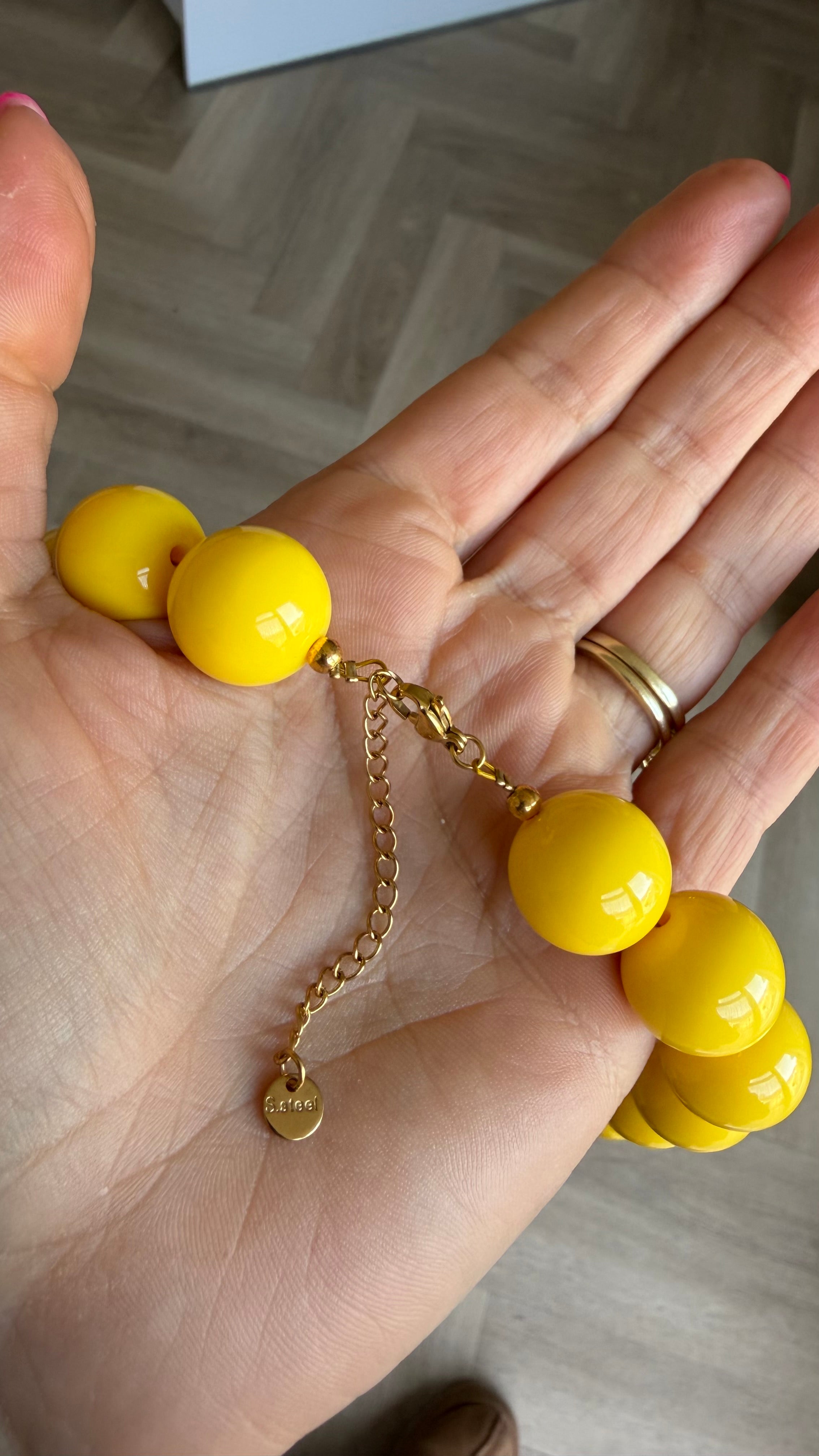 Chunky balls necklace - Yellow pop