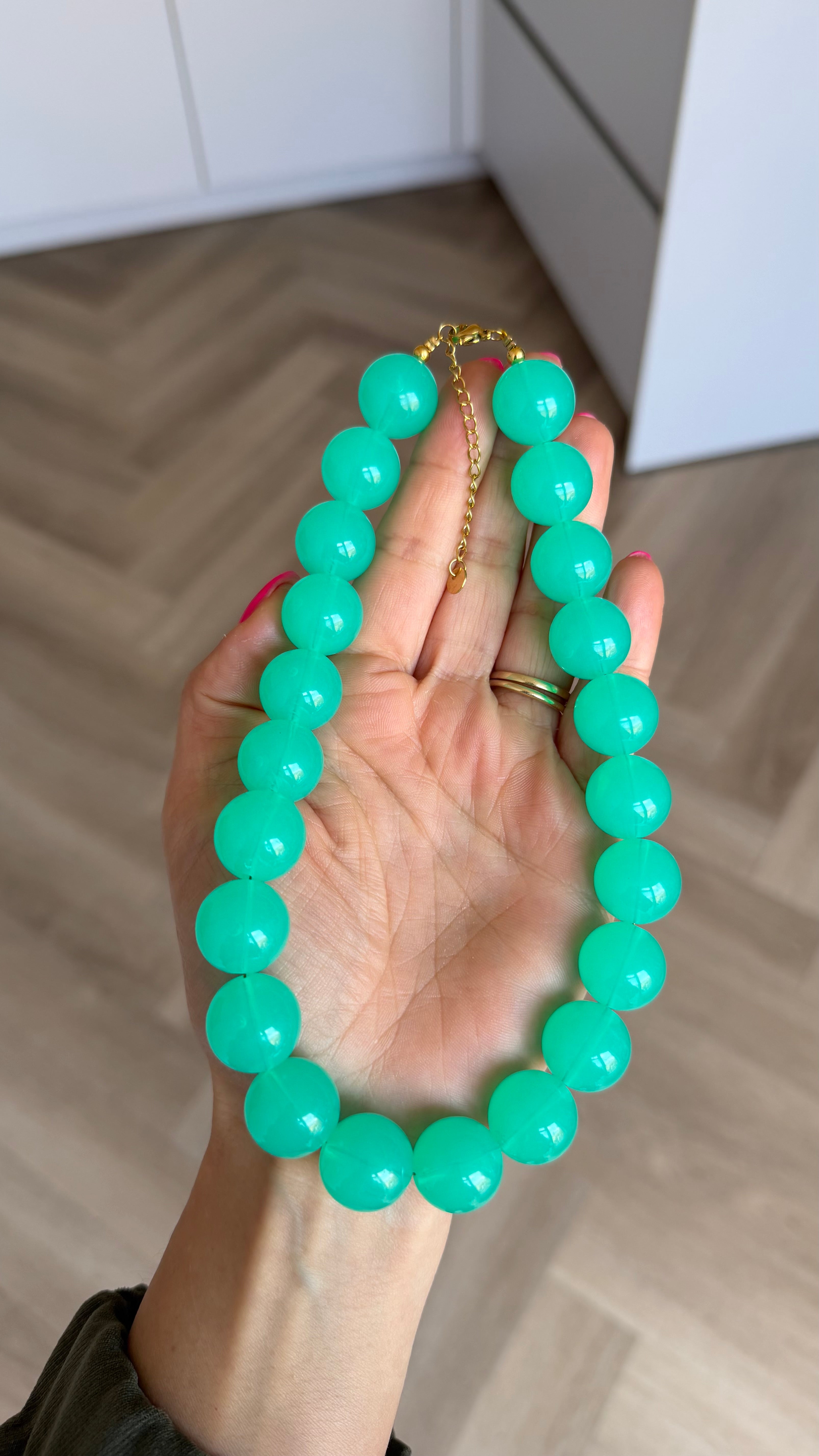 Chunky balls necklace - Island aqua