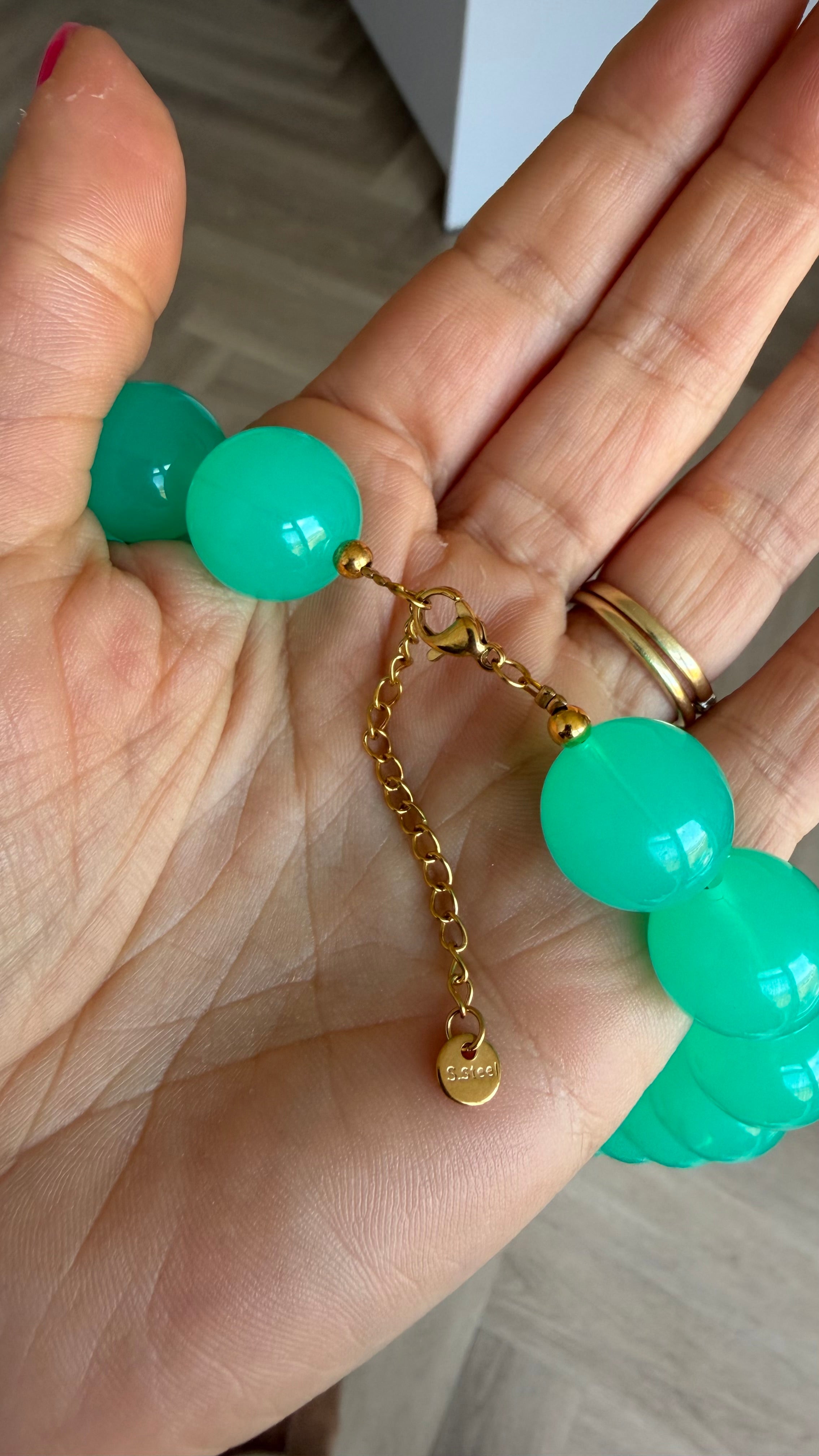 Chunky balls necklace - Island aqua