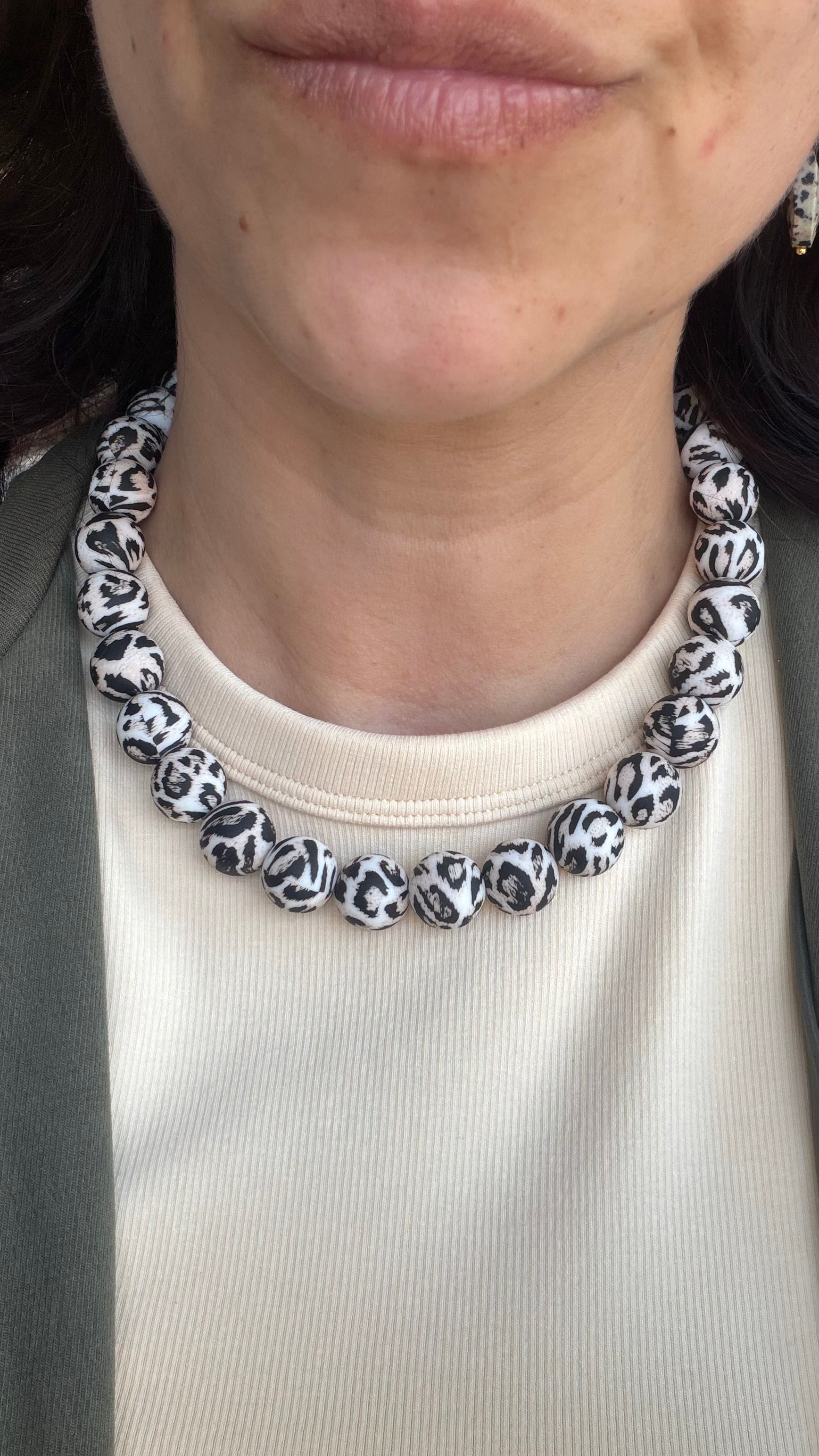 Chunky balls necklace - Panthère