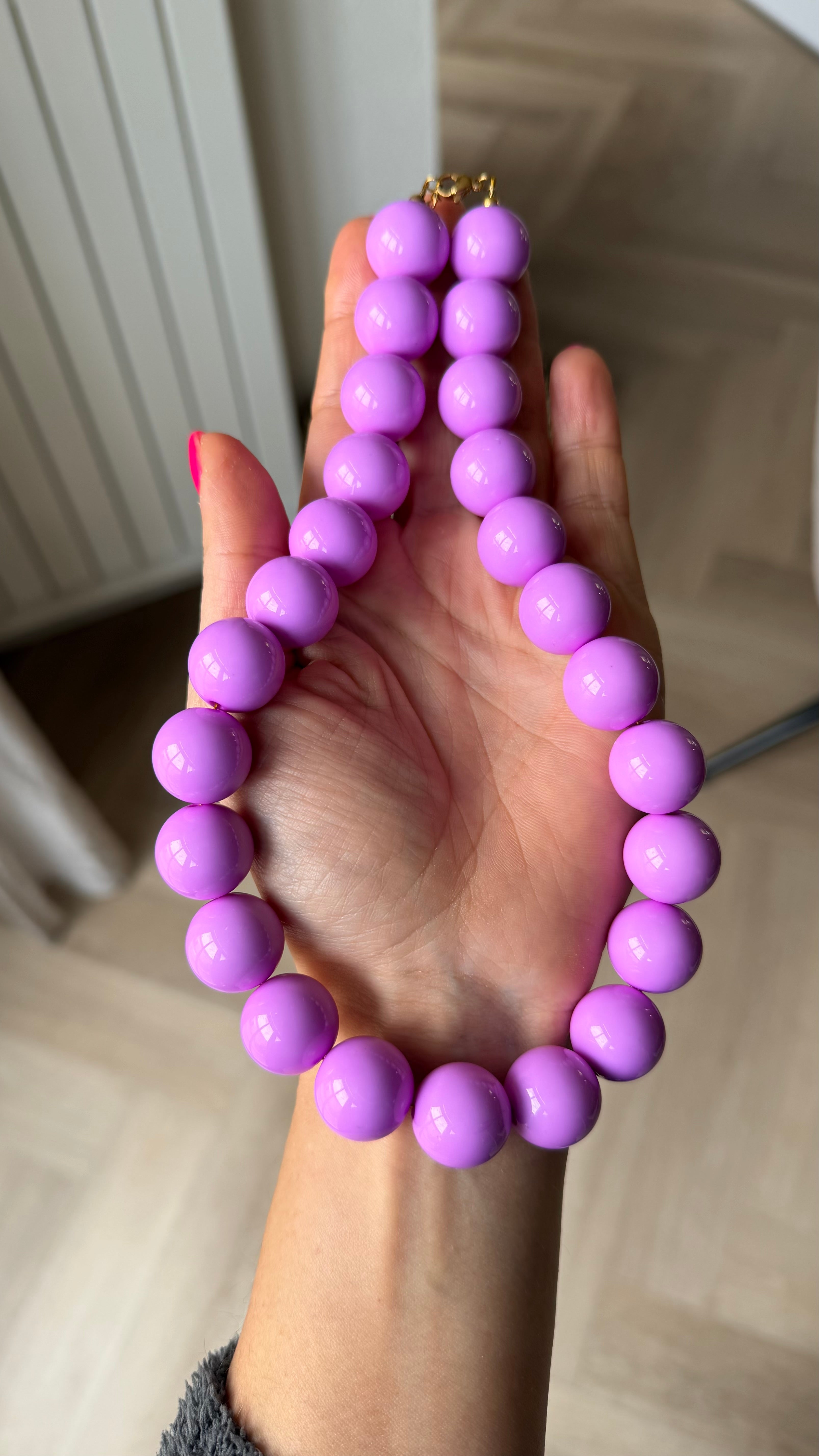 Chunky balls necklace - Lavender