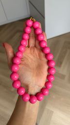 Chunky balls necklace - Funky pink