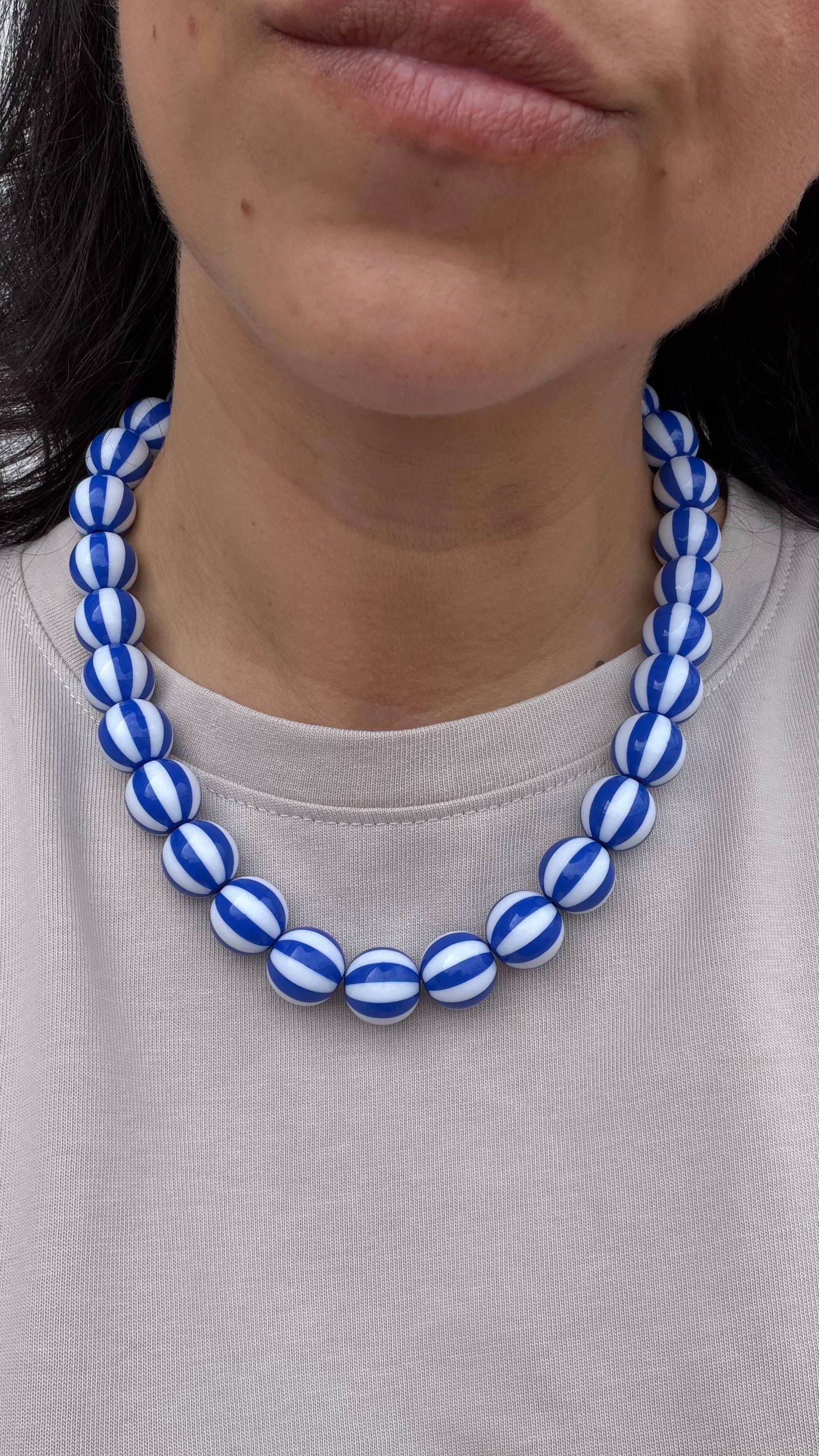 Chunky balls necklace - Blue circus