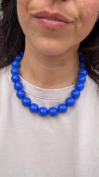 Chunky balls necklace - Cobalt