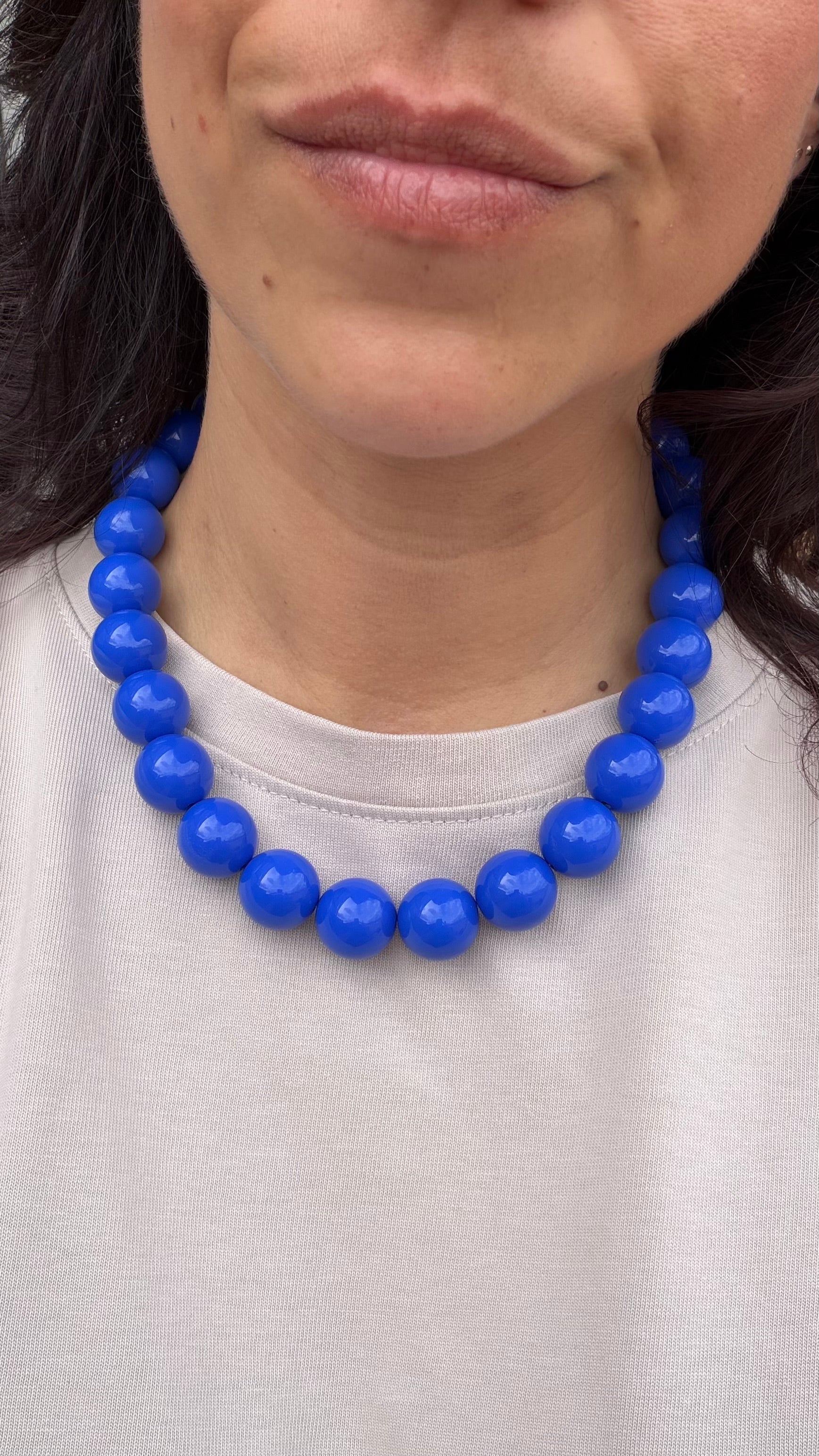 Chunky balls necklace - Cobalt