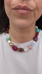 Acrylic necklace - Retro multicolor