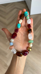 Acrylic necklace - Retro multicolor