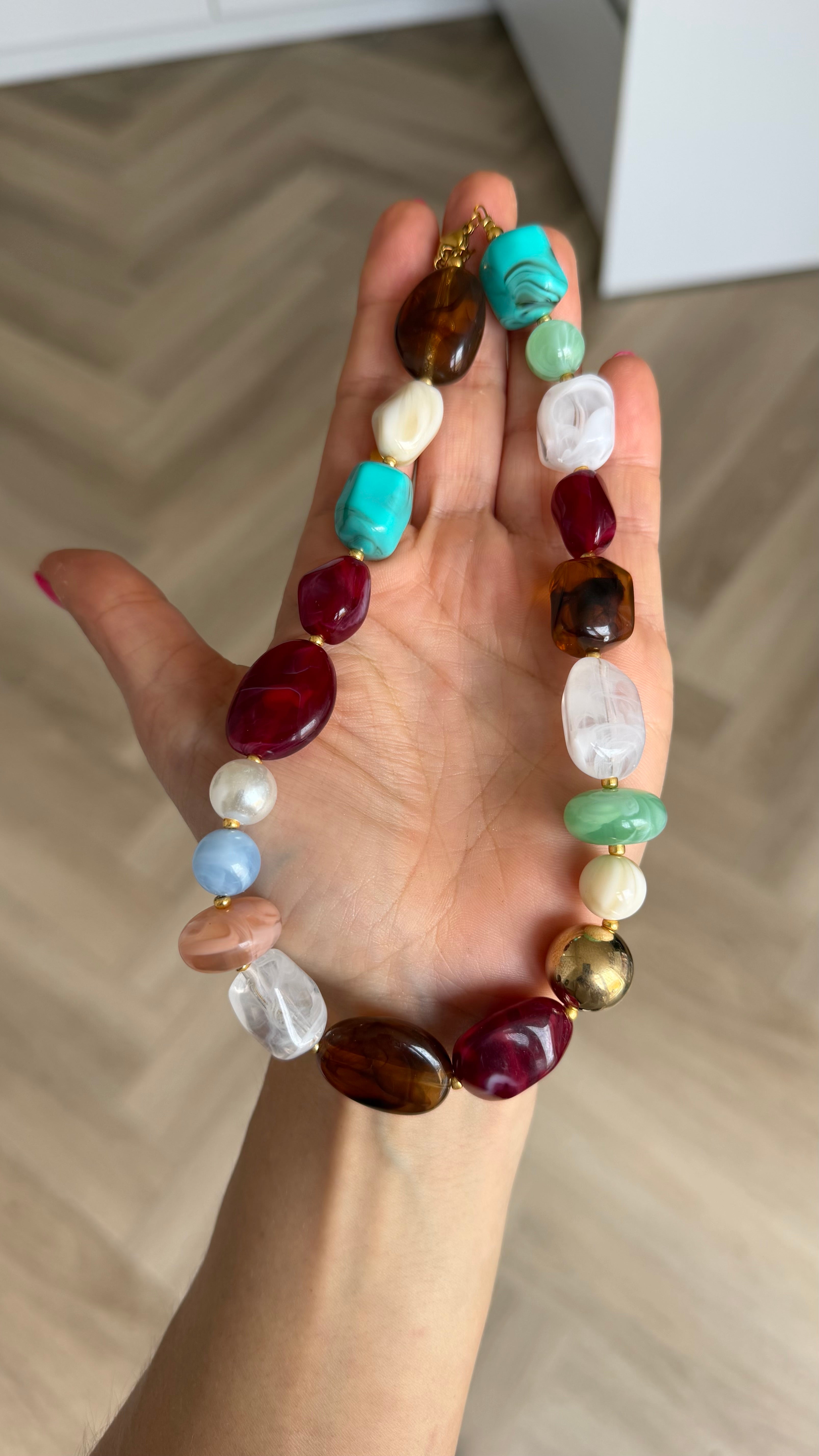 Acrylic necklace - Retro multicolor