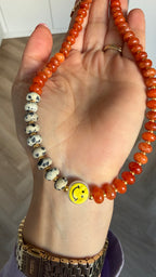 Smiley Necklace - Orange & Jaspis
