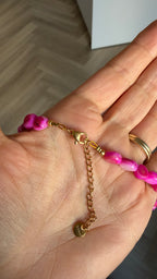 Smiley Necklace - Pink shells