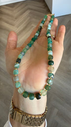 Green facet agate necklace