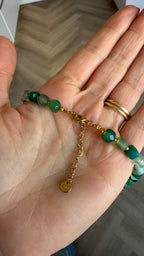 Green facet agate necklace
