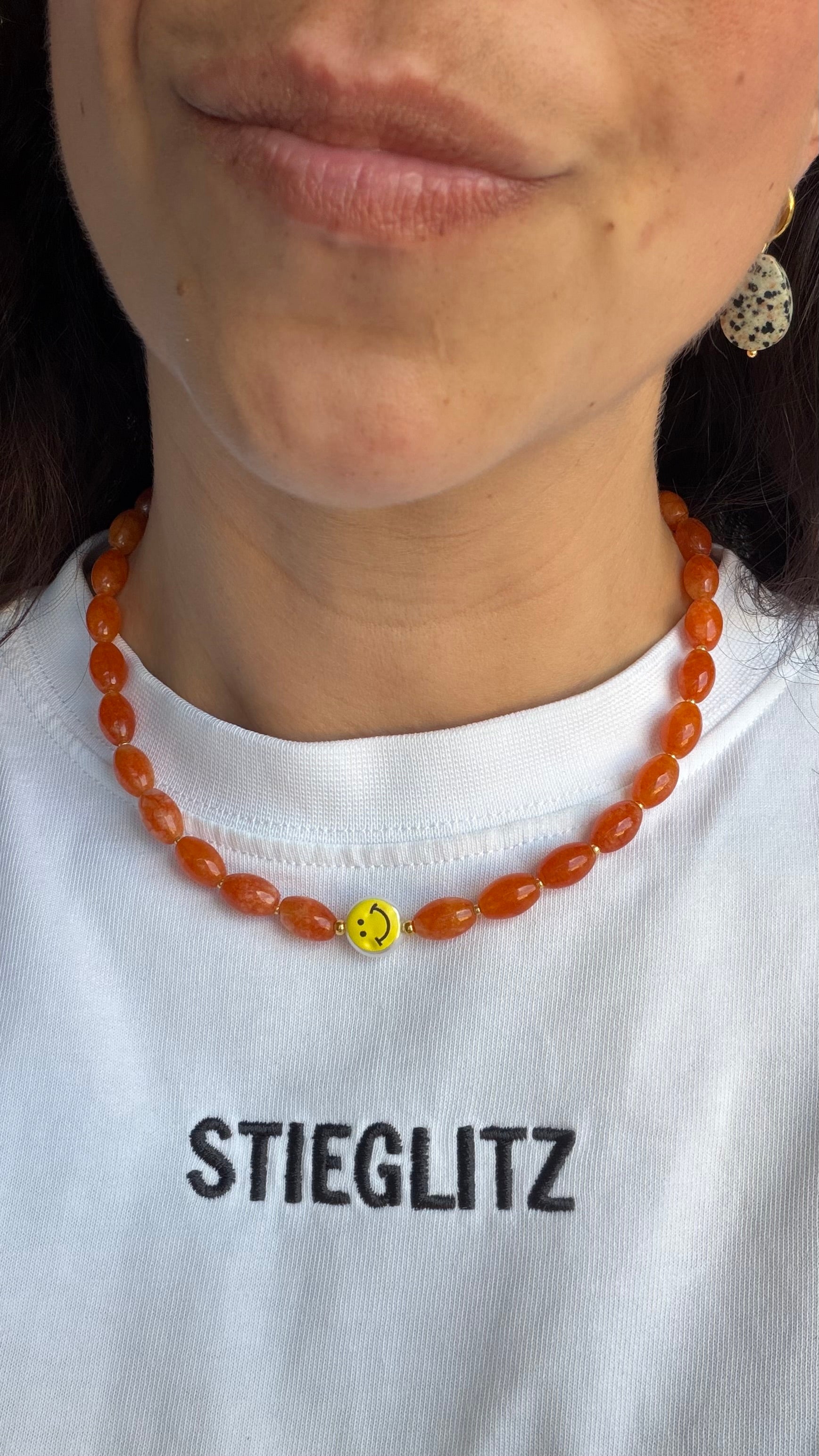 Smiley necklace Orange happiness