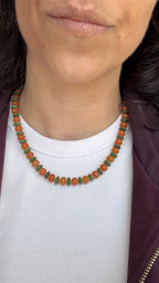 Gem mix necklace - orange & green