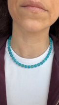 Blue facet amazoniet necklace