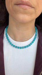 Blue facet amazoniet necklace