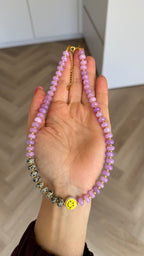 Smiley Necklace - Amethist & Jaspis
