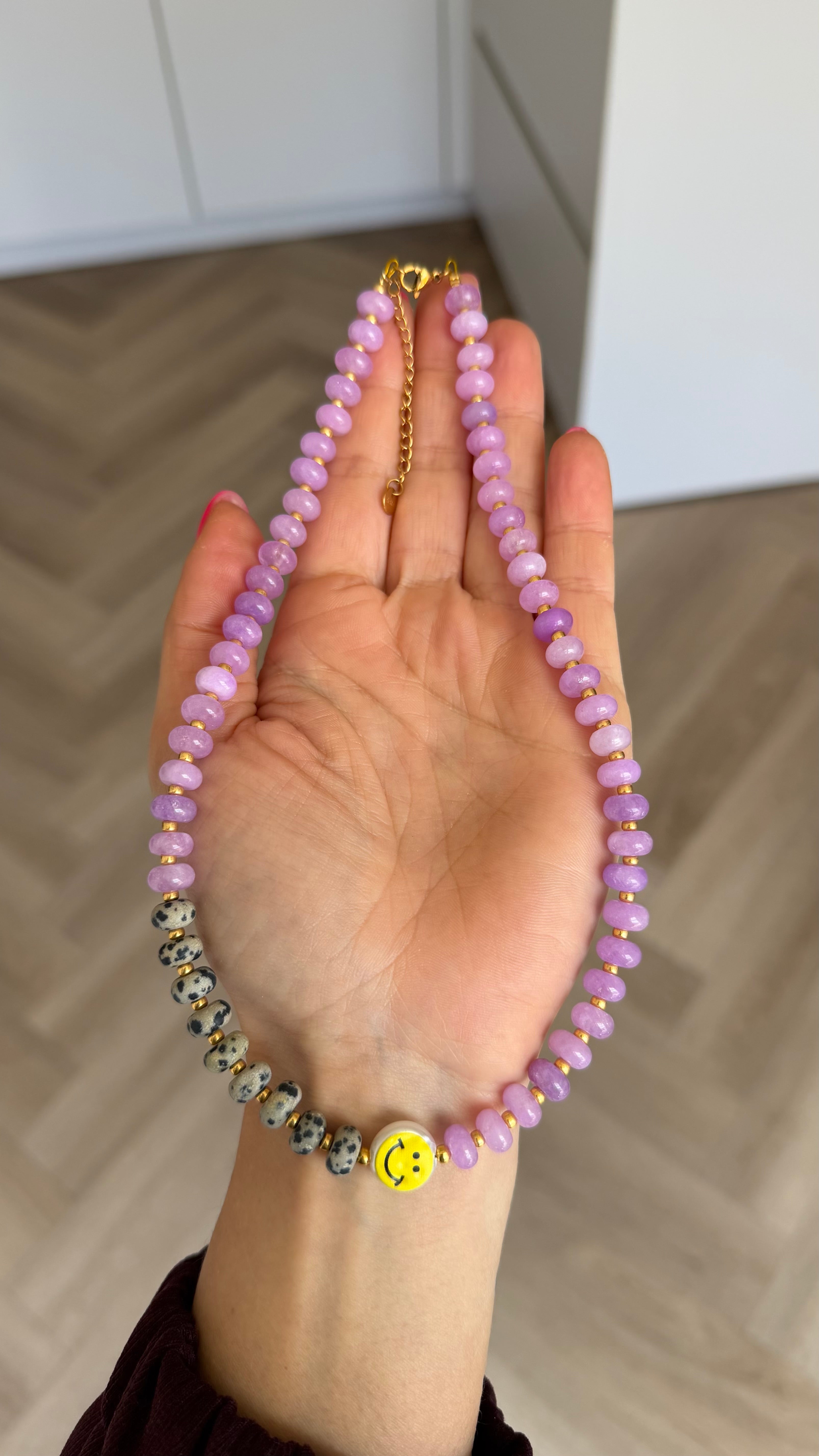 Smiley Necklace - Amethist & Jaspis