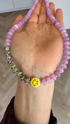 Smiley Necklace - Amethist & Jaspis