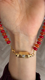 Wishbox necklace Orange & Red