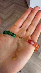 Smiley necklace - Jade & chalcedonia