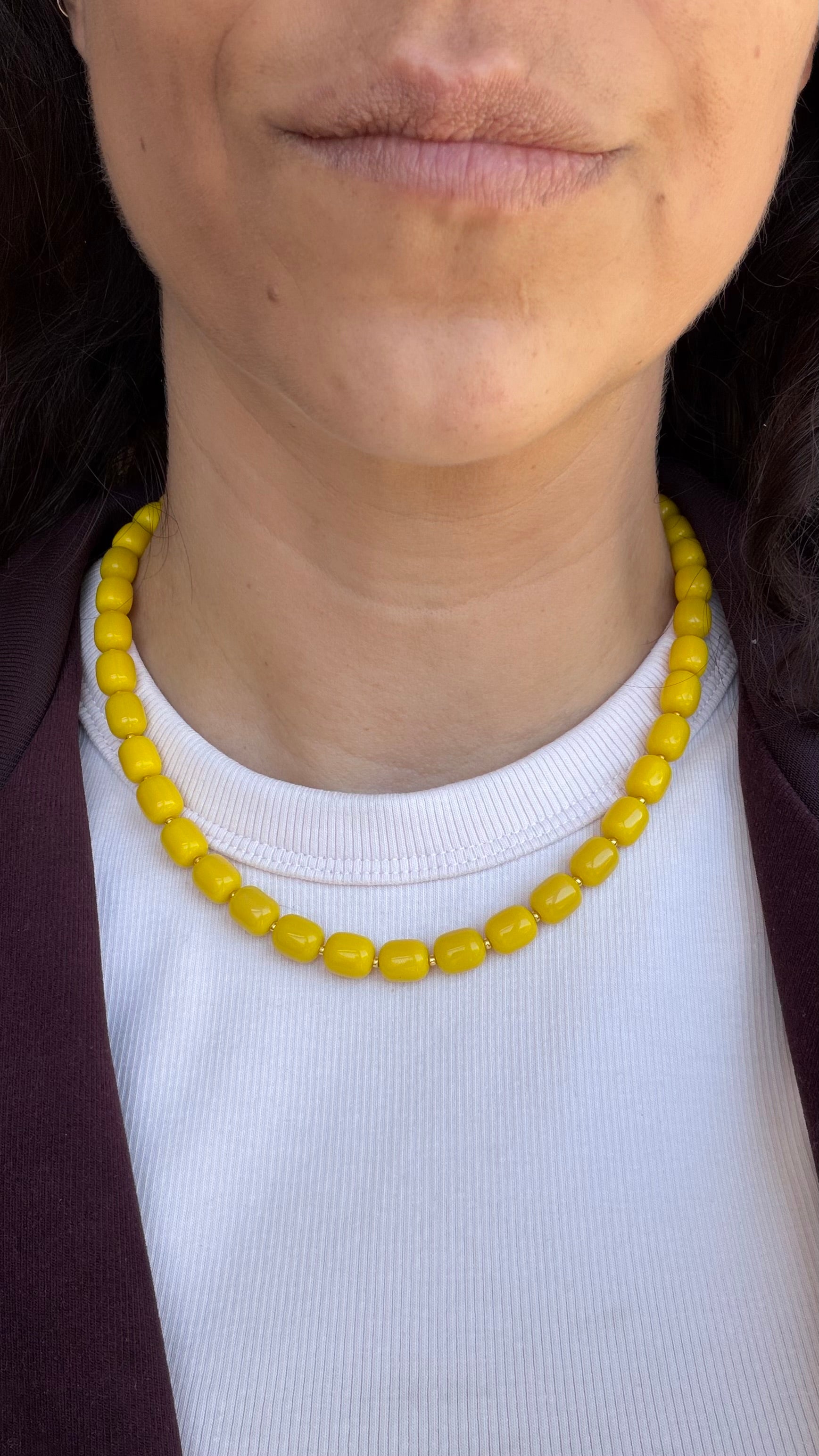 Bright Yellow Wishbox necklace