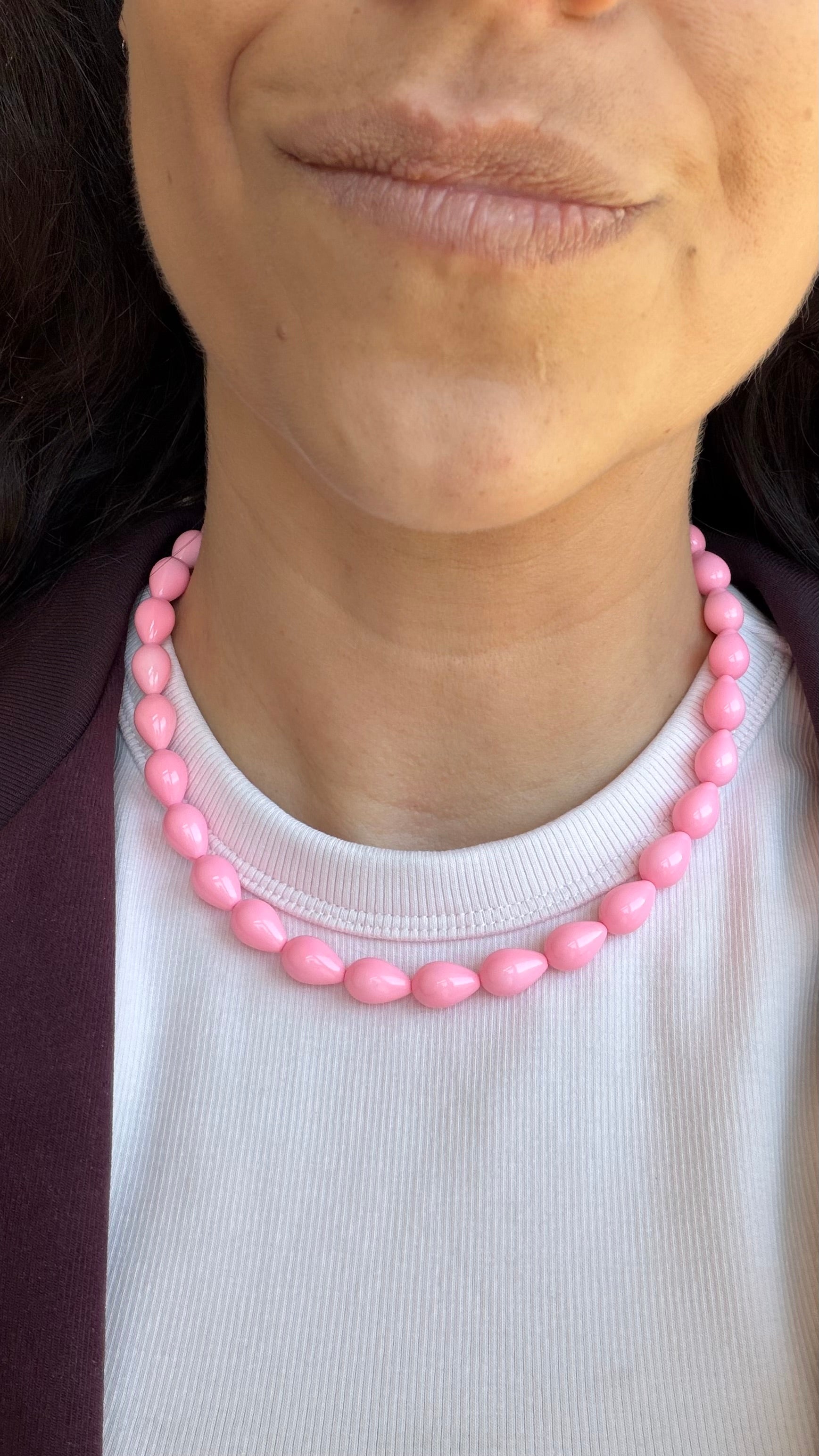 Drops necklace - Pastel pink