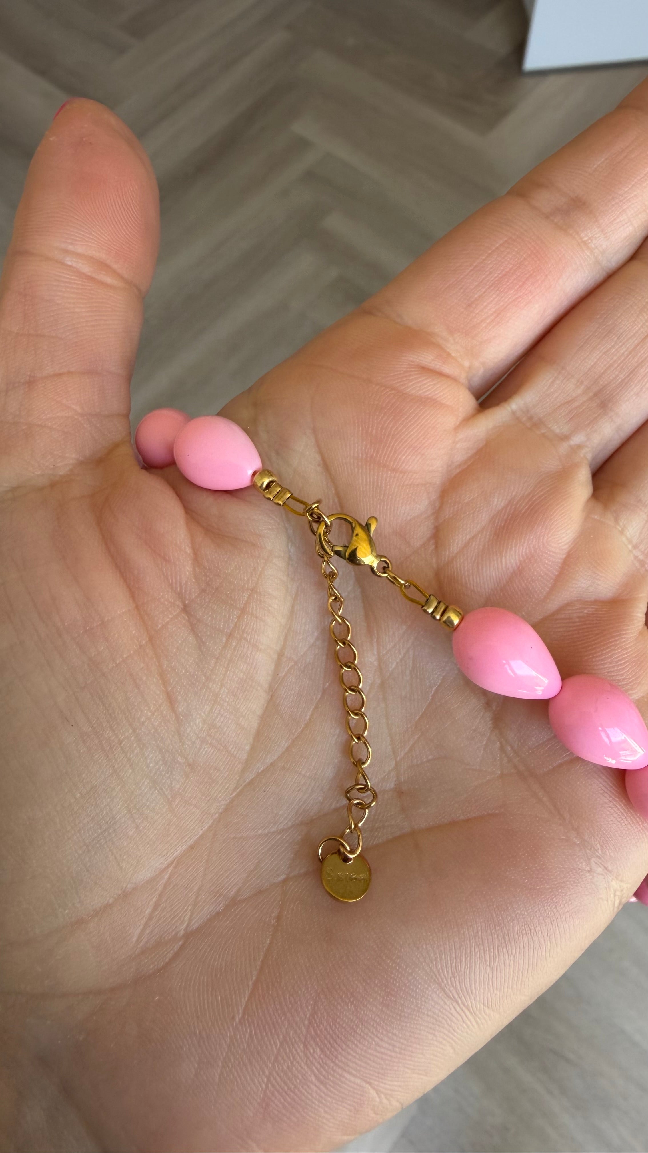 Drops necklace - Pastel pink
