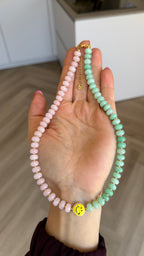Smiley necklace - Two pastels