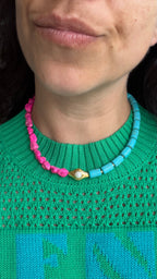 Aurora necklace - Pink vs turquoise
