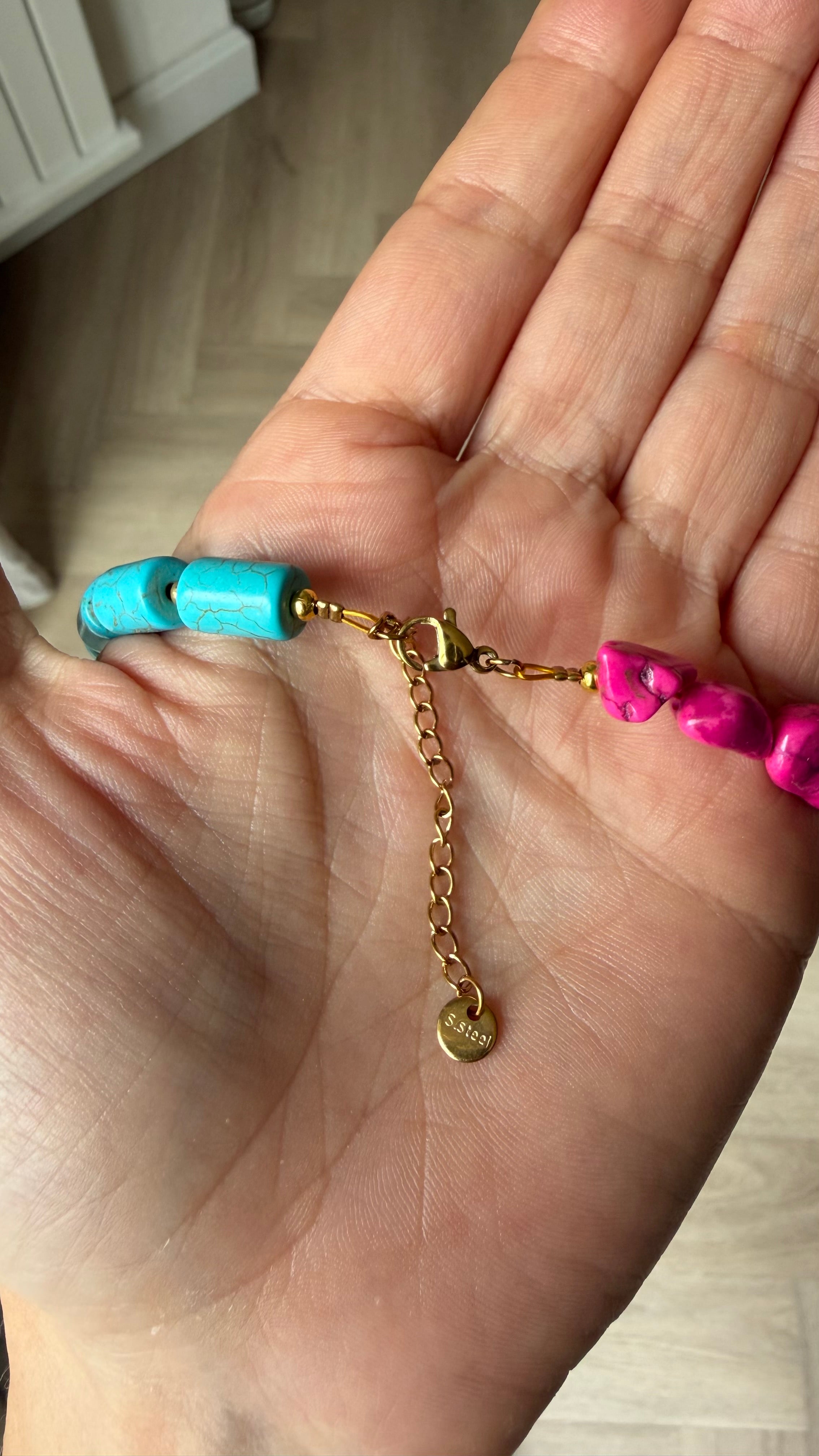 Aurora necklace - Pink vs turquoise