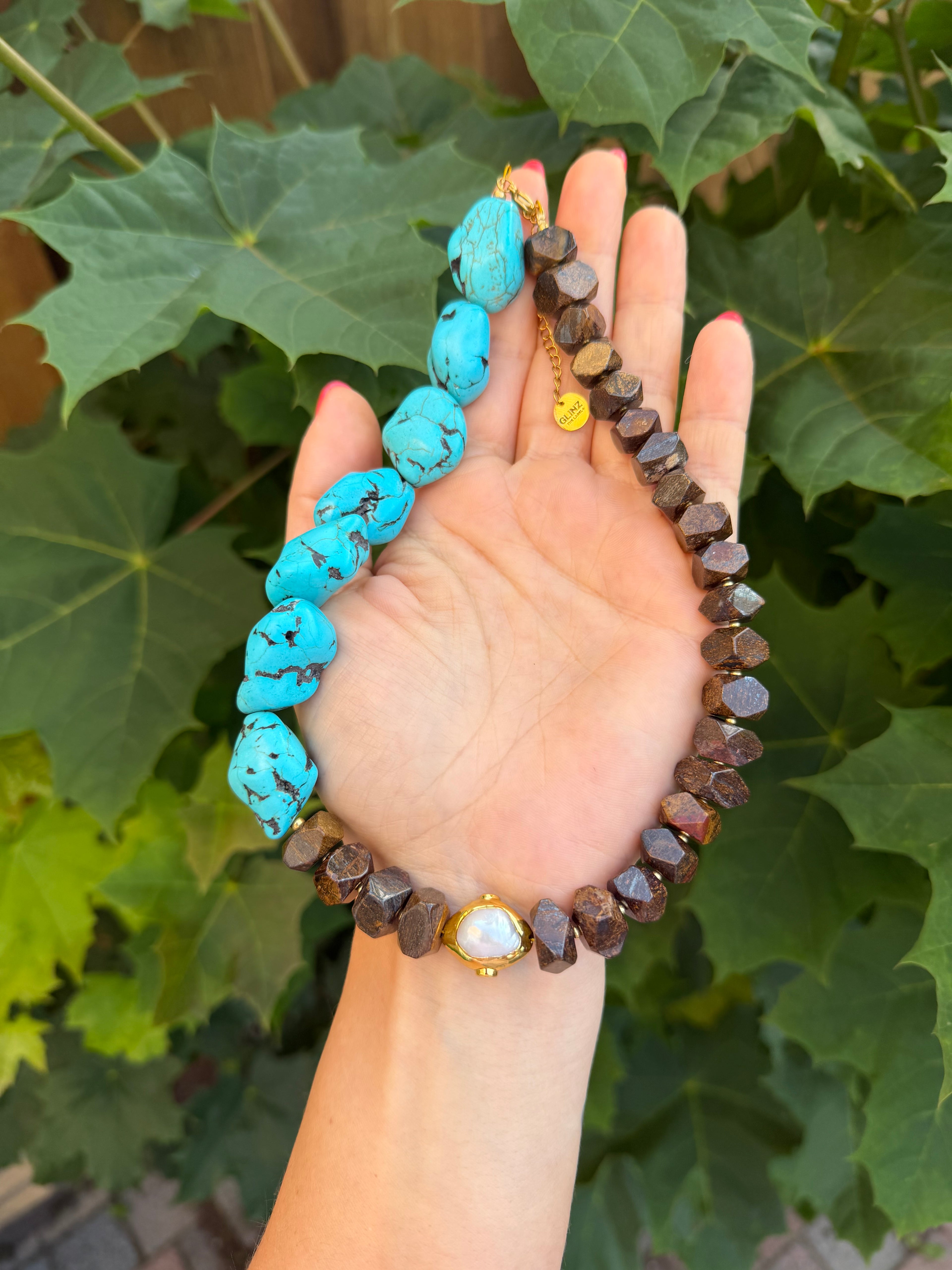 Luna Pearl Necklace - Eye of the tiger