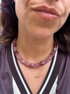 Geo Necklace Strawberry Quartz