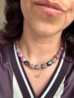Geo Necklace Rhodonite