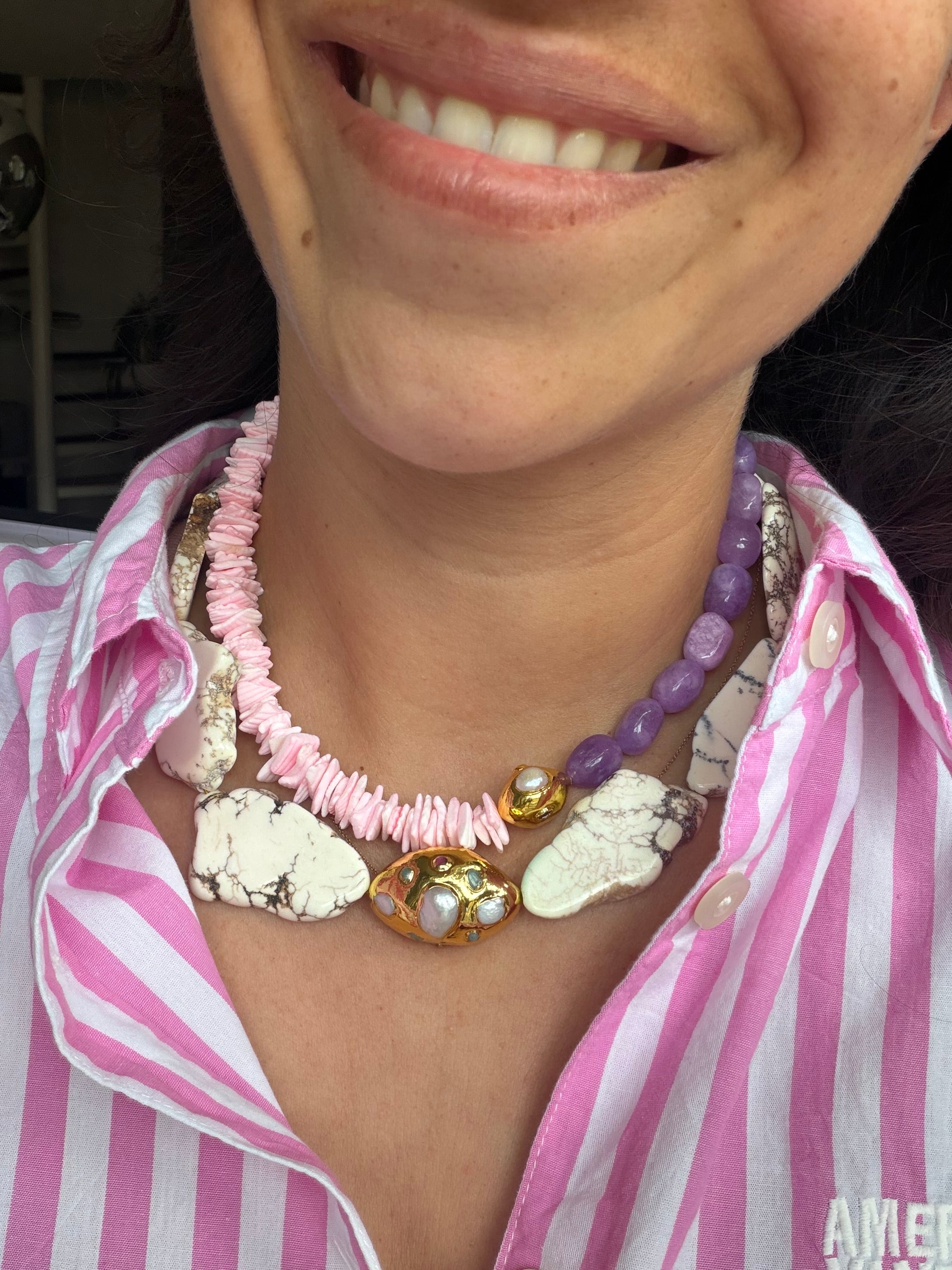 Luna Pearl Necklace - Everyday Pink