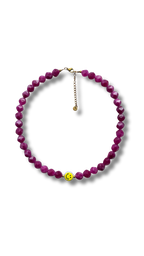 Smiley Necklace - Fuchsia Jade