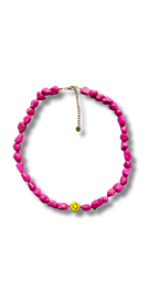 Smiley necklace - Fuchsia smile