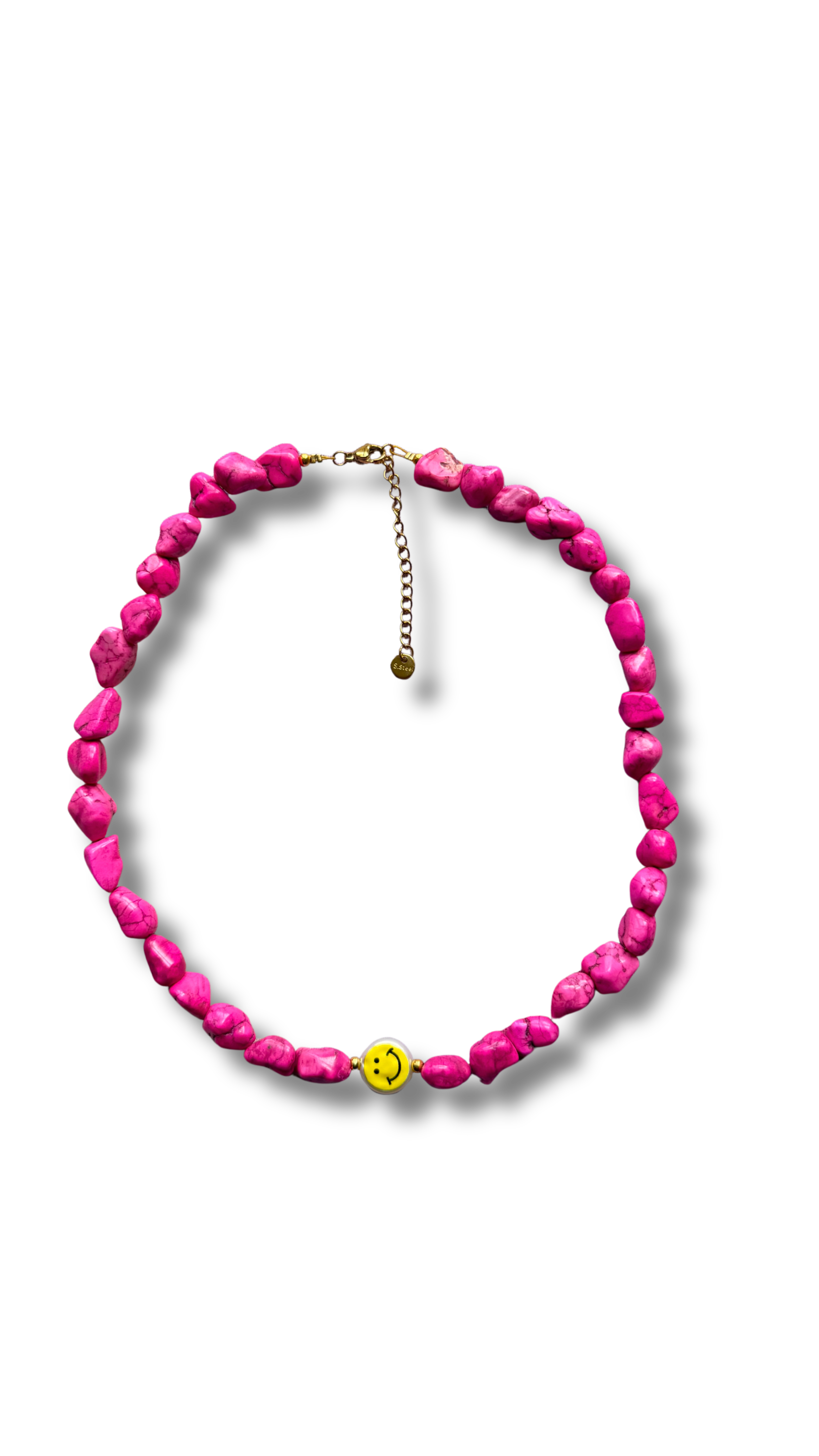 Smiley necklace - Fuchsia smile