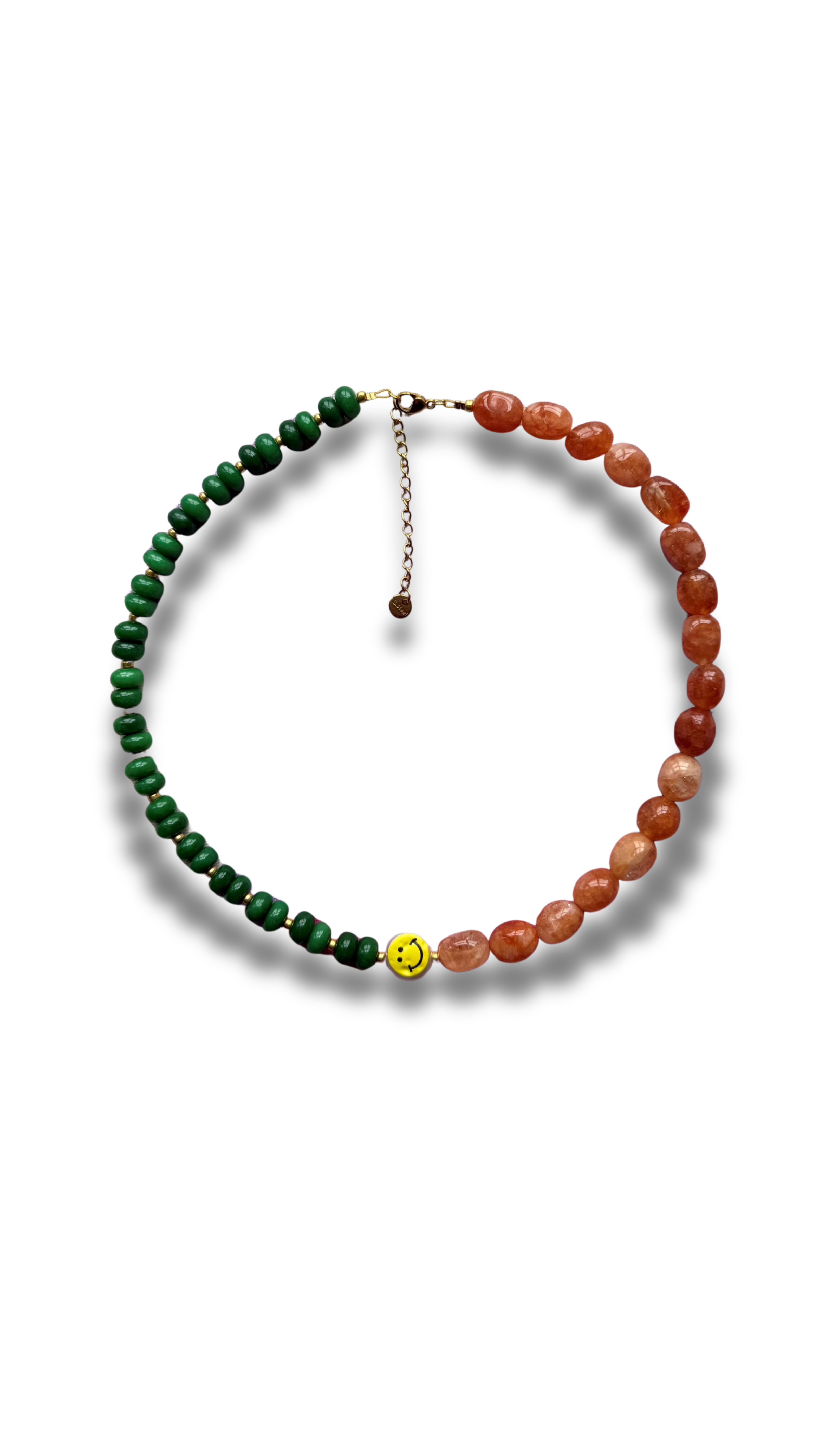 Smiley necklace - Jade & chalcedonia