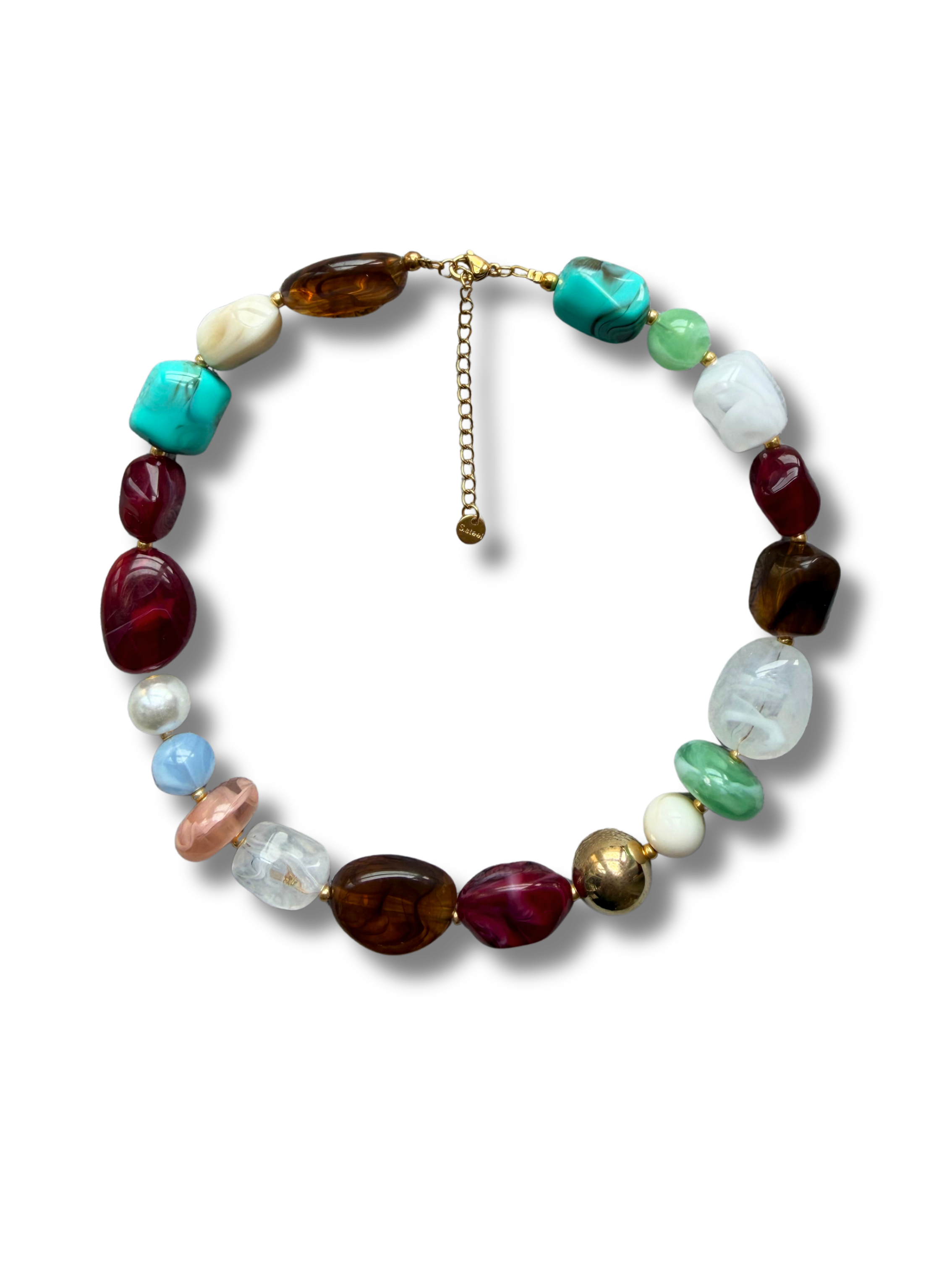 Acrylic necklace - Retro multicolor