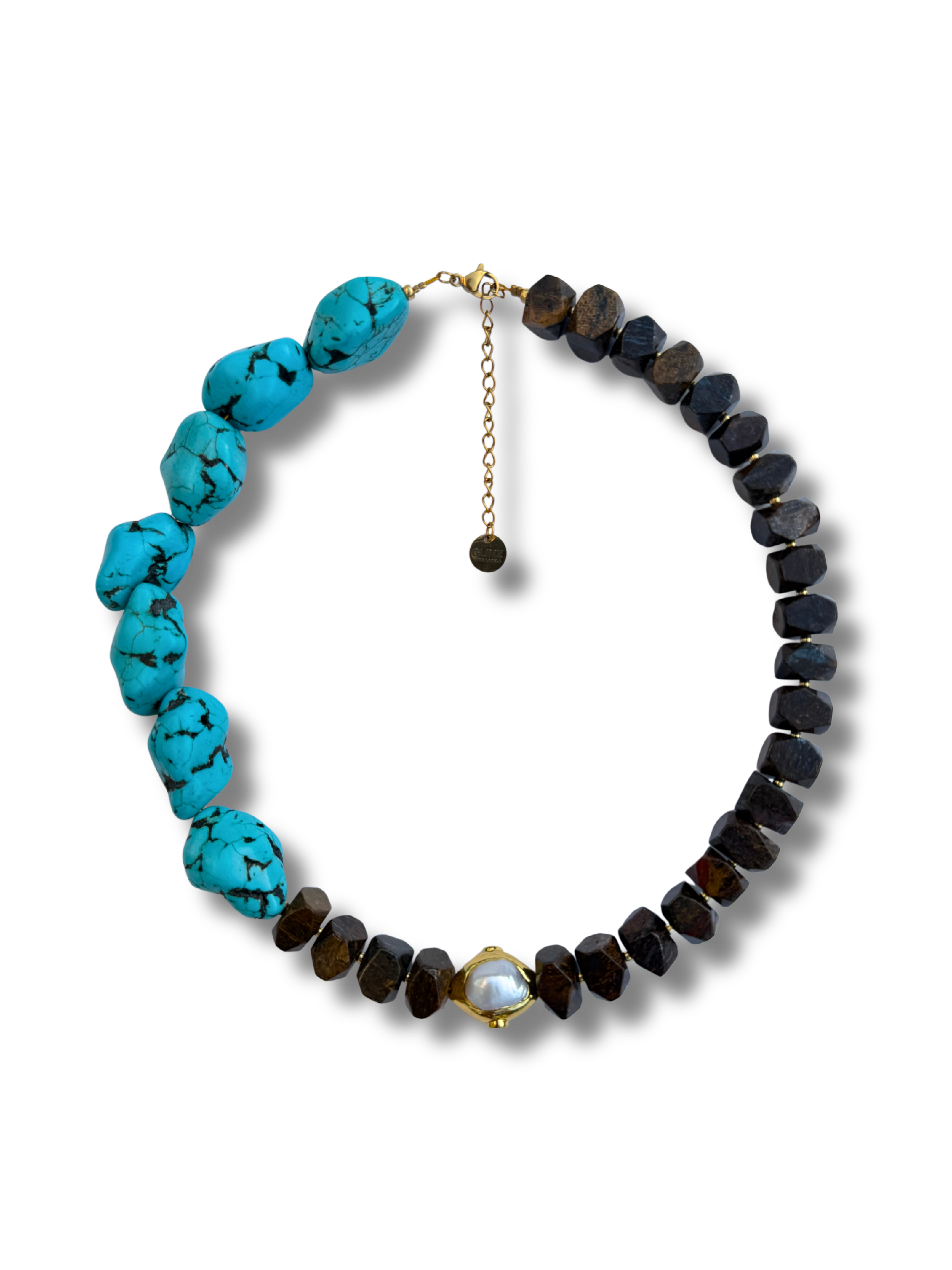 Luna Pearl Necklace - Eye of the tiger