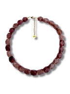 Geo Necklace Strawberry Quartz