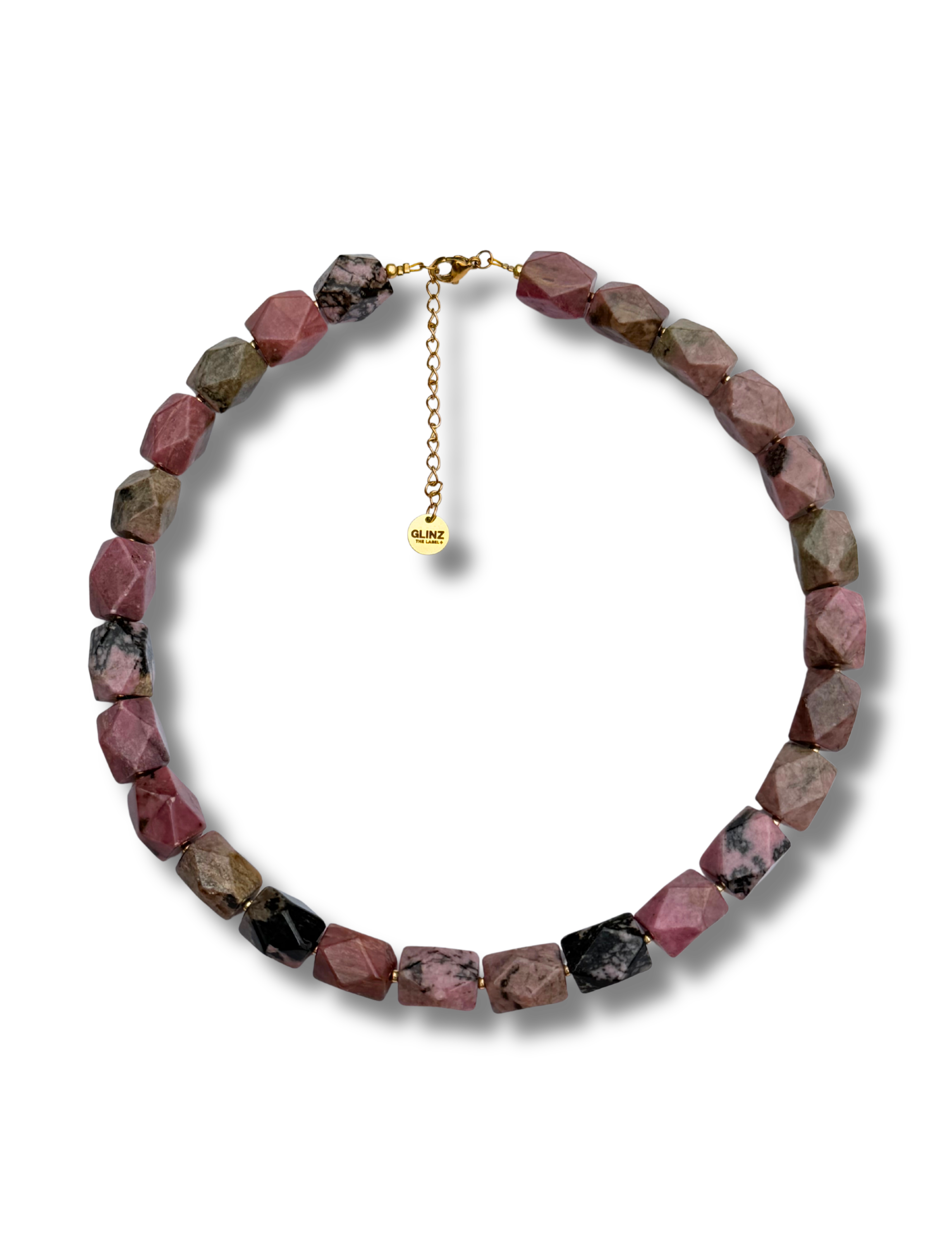 Geo Necklace Rhodonite