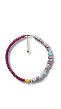 Smiley necklace - Pink & shells
