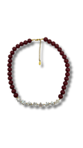 Statement necklace - Bordeaux & stars