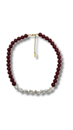 Statement necklace - Bordeaux & stars