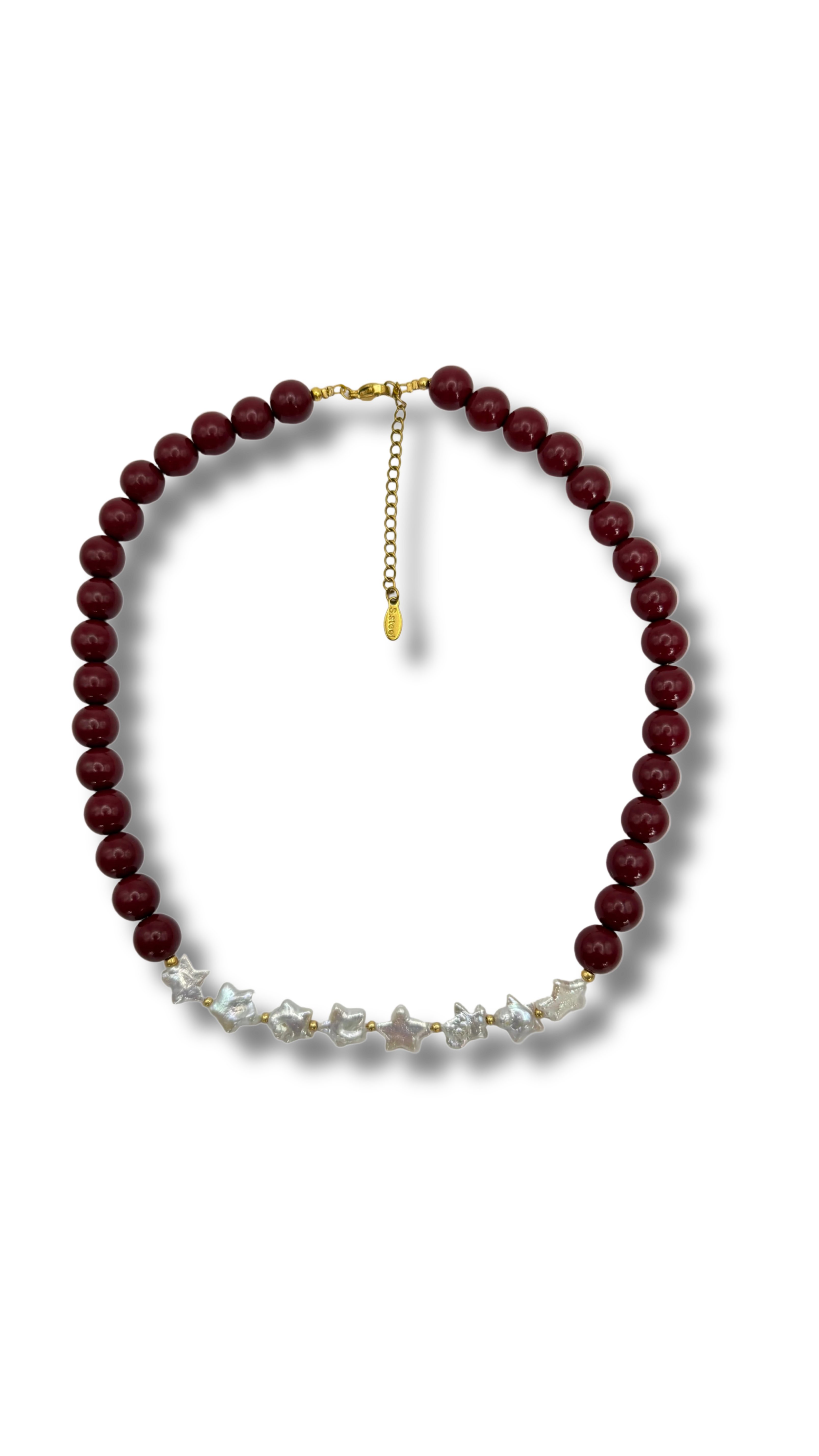 Statement necklace - Bordeaux & stars