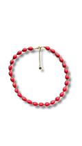 Coral pink drops necklace