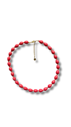 Coral pink drops necklace
